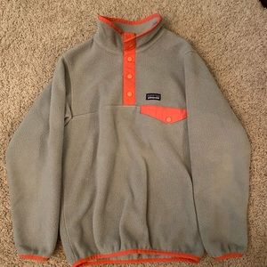 Girls medium Patagonia sweater! Gray and coral!